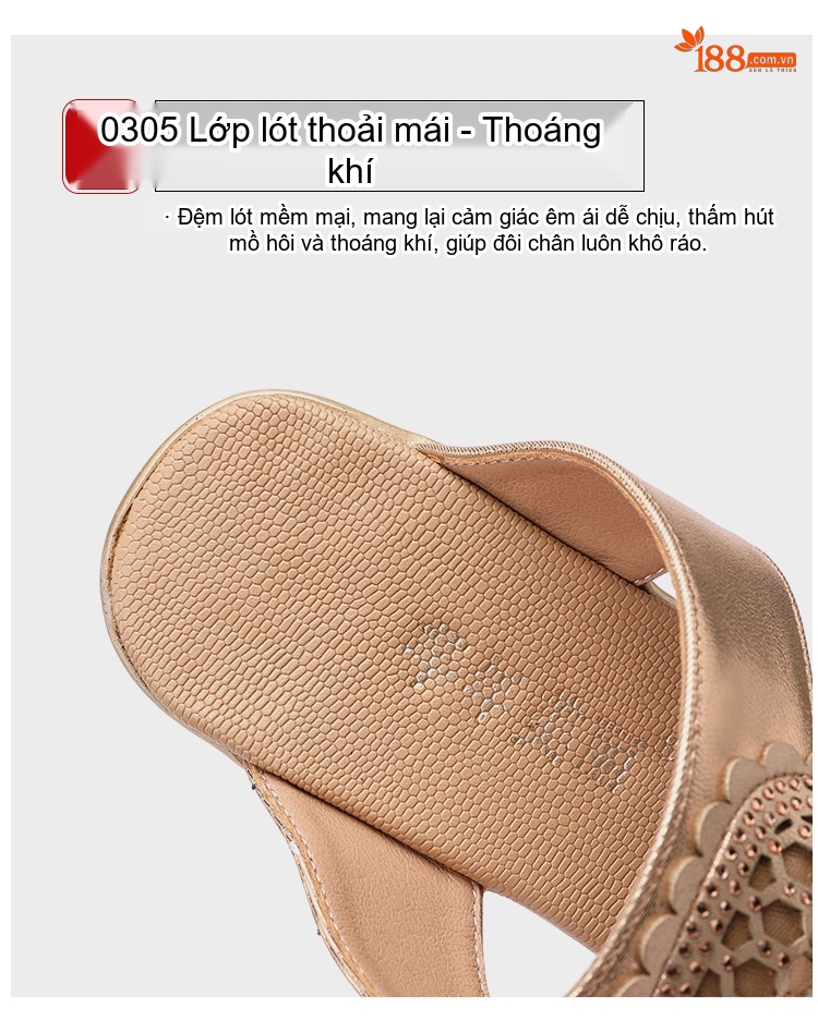Dép Xuồng Nữ Quai Lưới Kim Tuyến Chiều Cao Đế 8cm Màu Vàng, Đen chi tiết 8