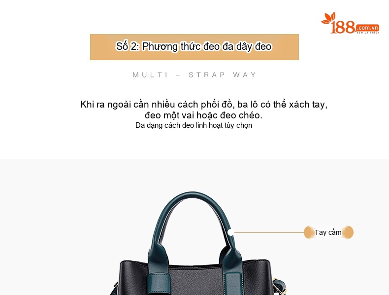 Túi Tote Nữ Da Mờ Sức Chứa Lớn Cao Cấp Đeo Vai Đi Làm Hàng Ngày Màu Đen, Xanh chi tiết 8
