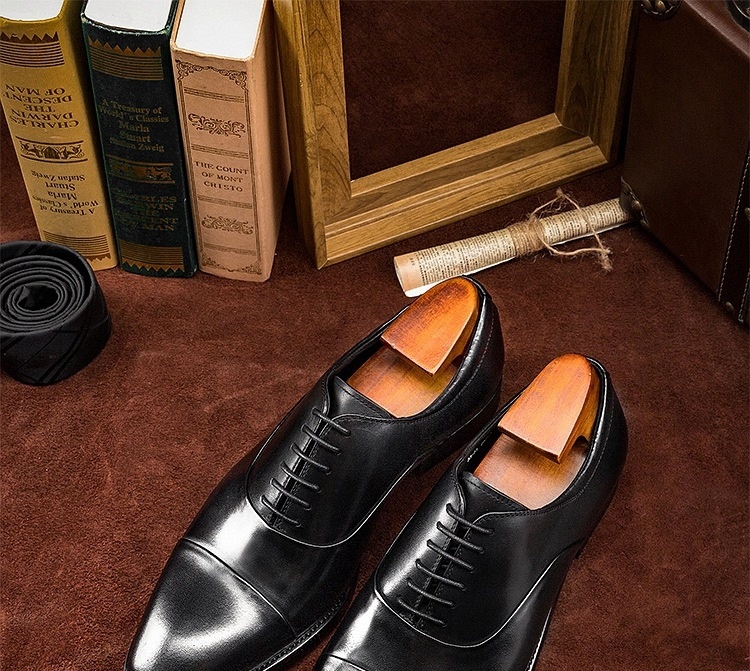 Giày Tây Oxford Nam Da Bò Chiều Cao Đế Khoảng 3cm Màu Đen, Đỏ Rượu chi tiết 11