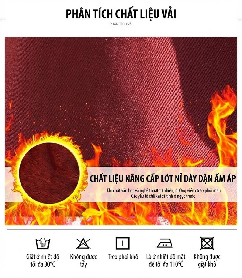 Áo Khoác Phao Nữ Lót Lông Cổ Áo Lông Kiểu Hàn Quốc Dáng Rộng Có Túi Màu Đỏ, Nâu chi tiết 9