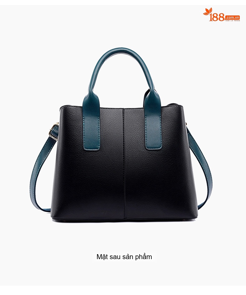 Túi Tote Nữ Da Mờ Sức Chứa Lớn Cao Cấp Đeo Vai Đi Làm Hàng Ngày Màu Đen, Xanh chi tiết 20