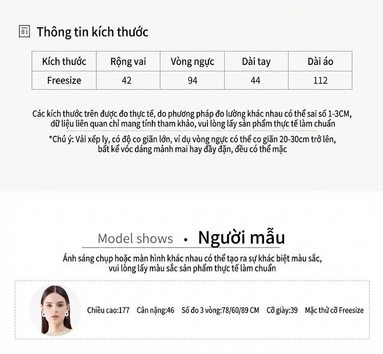 Áo Khoác Dáng Dài Nữ Phong Cách Hàn Quốc Công Sở Màu Xám, Đen chi tiết 8