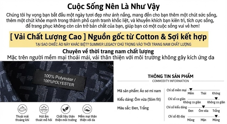 Áo Sơ Mi Tay Dài Nam Họa Tiết Tia Chớp Phong Cách Âu Mỹ Màu Đen chi tiết 4