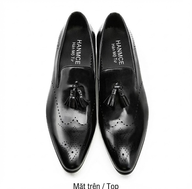 Giày Lười Nam Da Bò Penny Loafer Chiều Cao Đế Khoảng 3cm Màu Đen, Nâu chi tiết 6
