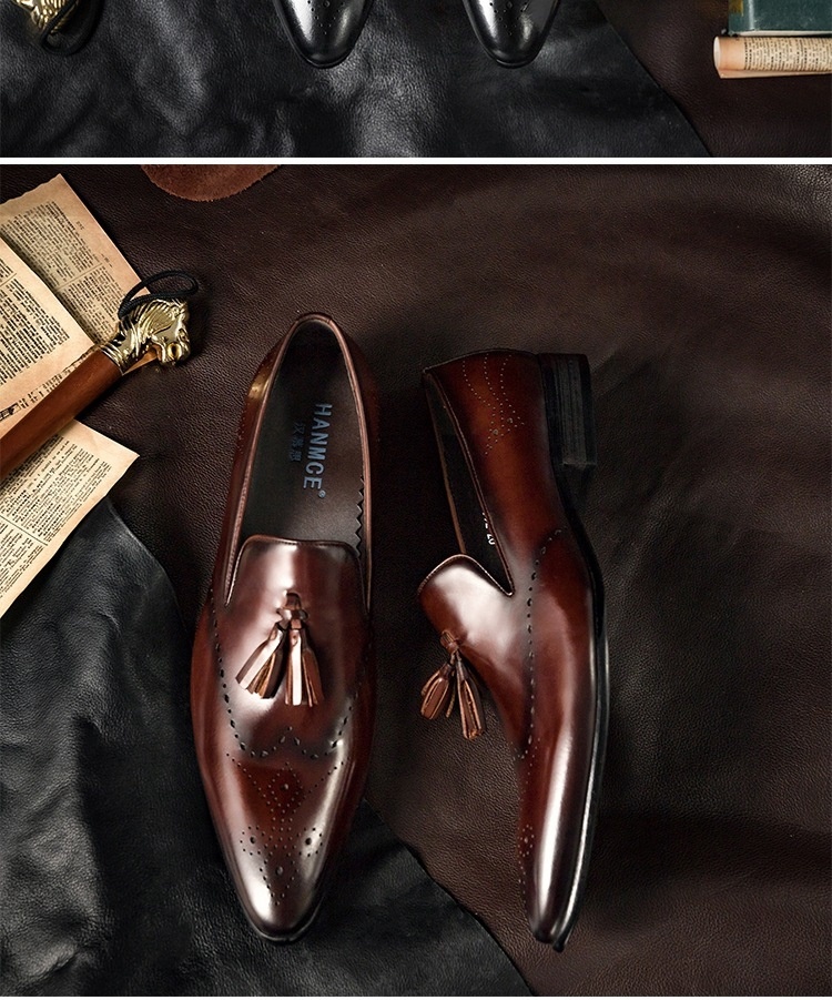 Giày Lười Nam Da Bò Penny Loafer Chiều Cao Đế Khoảng 3cm Màu Đen, Nâu chi tiết 13