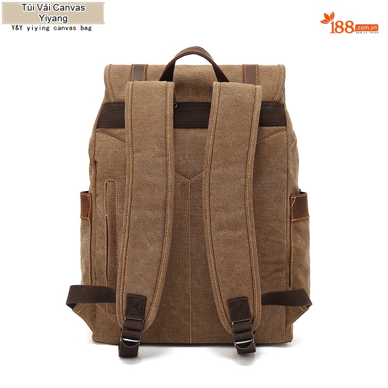 Balo Vải Canvas Chống Mòn Phong Cách Retro Du Lịch Đựng Laptop Màu Nâu, Xanh Lá, Xám, Đen...