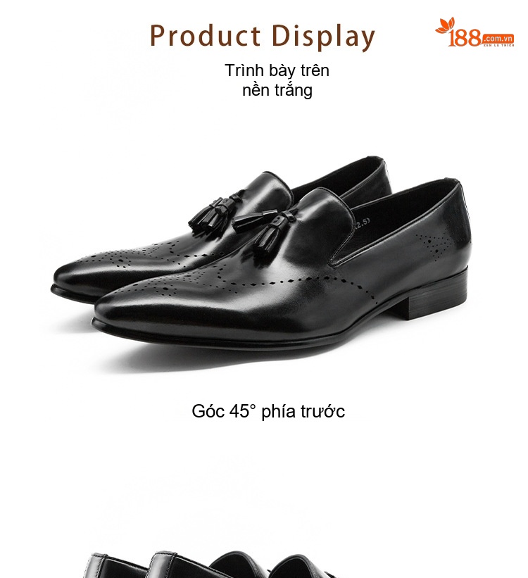 Giày Lười Nam Da Bò Penny Loafer Chiều Cao Đế Khoảng 3cm Màu Đen, Nâu chi tiết 4