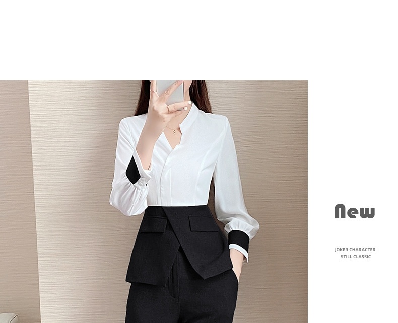 Bộ Quần Áo Công Sở Nữ Dáng Vest Thiết Kế Thanh Lịch Màu Trắng, Xám, Đen chi tiết 15