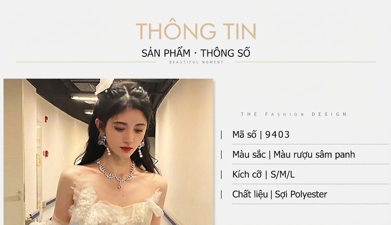 Váy Dạ Hội Nữ Dáng Dài Xòe Bồng Kiểu Cách Thanh Lịch Màu Kem chi tiết 1