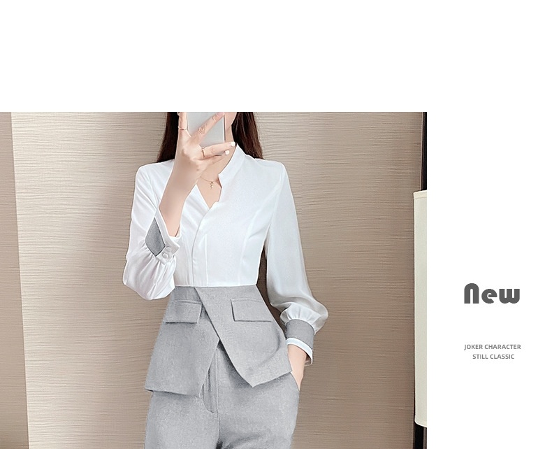 Bộ Quần Áo Công Sở Nữ Dáng Vest Thiết Kế Thanh Lịch Màu Trắng, Xám, Đen chi tiết 26
