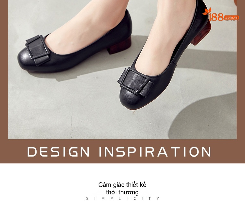 Giày Búp Bê Nữ Da Thật Đế Bệt Chiều Cao Đế Khoảng 3cm Màu Đen, Nâu, Kem, Đỏ... chi tiết 2