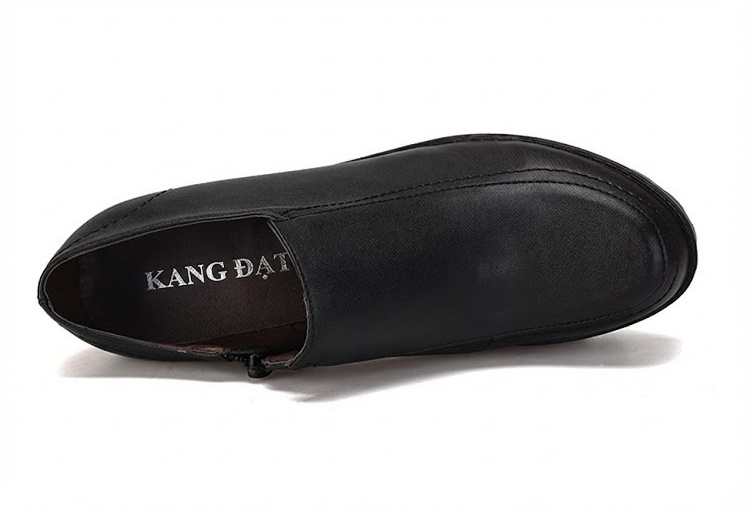 Giày Cao Gót Nữ Da Bóng Khóa Kéo Bên Hông Chiều Cao Đế Khoảng 7cm Màu Đen chi tiết 14