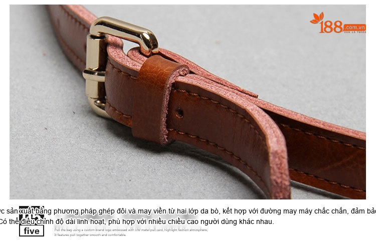 Túi Tote Da Thật Retro Châu Âu Mỹ, Túi Đeo Chéo Nữ Màu Nâu chi tiết 19