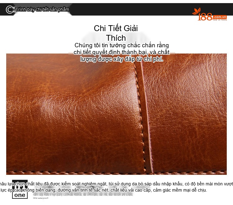 Túi Tote Da Thật Retro Châu Âu Mỹ, Túi Đeo Chéo Nữ Màu Nâu chi tiết 15