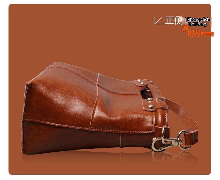 Túi Tote Da Thật Retro Châu Âu Mỹ, Túi Đeo Chéo Nữ Màu Nâu chi tiết 13