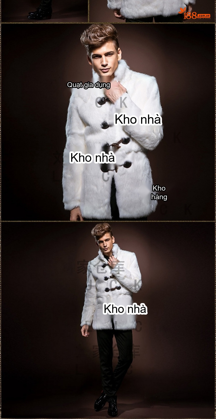 Áo Khoác Nam Dáng Dài Giả Lông Thỏ Cúc Sừng Phong Cách Hàn Quốc Màu Trắng chi tiết 7
