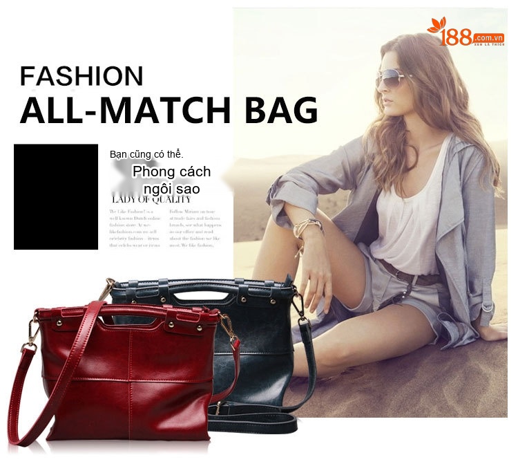Túi Tote Da Thật Retro Châu Âu Mỹ, Túi Đeo Chéo Nữ Màu Nâu chi tiết 2