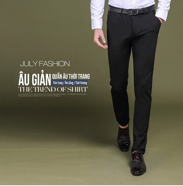 Quần Âu Nam Bốn Chiều Co Giãn Cotton Dáng Ôm Màu Đen chi tiết 1
