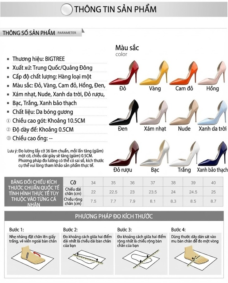 Giày Cao Gót Nữ Da Bóng Hở Bên Chiều Cao Đế Khoảng 7cm Màu Đỏ, Kem, Trắng, Hồng chi tiết 1
