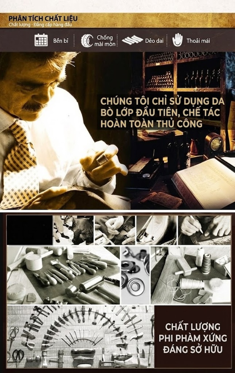 Túi Xách Tay Nam Da Bò Sáp Dầu Đeo Chéo Công Sở Đựng Laptop Dáng Đứng Màu Nâu chi tiết 1