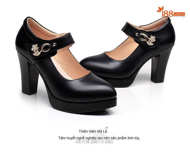 Giày Cao Gót Nữ Mũi Nhọn Đế Xuồng Chiều Cao Đế Khoảng 10cm Da Bóng Quai Ngang Màu Đen, Trắng, Đỏ, Bạc... chi tiết 21