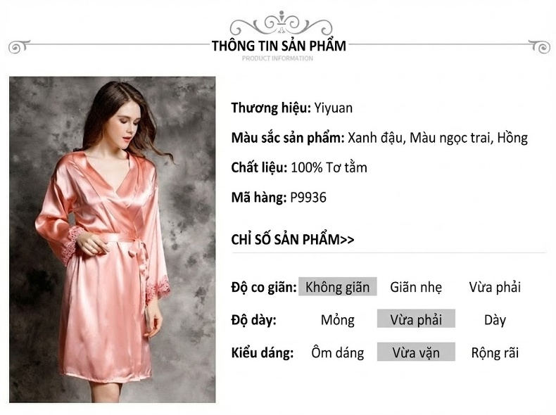 Áo Choàng Ngủ Nữ Dài Tay 100% Tơ Tằm Mùa Xuân Hè Kiểu Dáng Tối Giản Màu Hồng, Bạc chi tiết 3