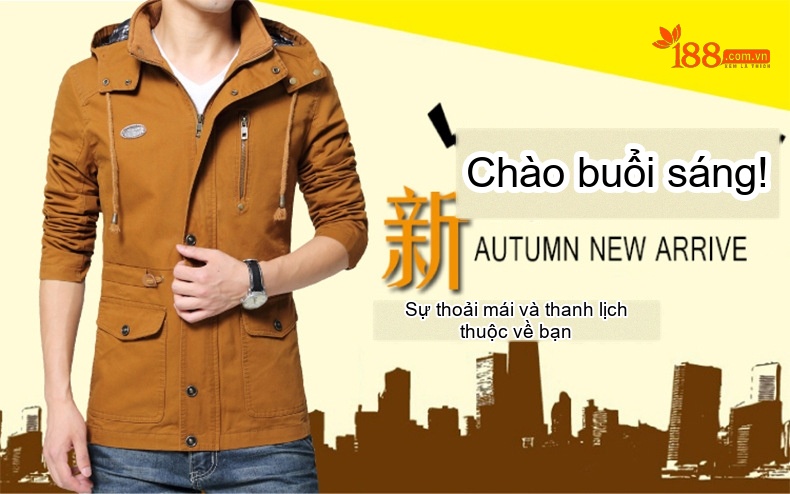 Áo Khoác Nam Cotton Dáng Lửng Có Mũ Trùm Đầu Phong Cách Công Sở Màu Be, Nâu, Xanh, Đen... chi tiết 1