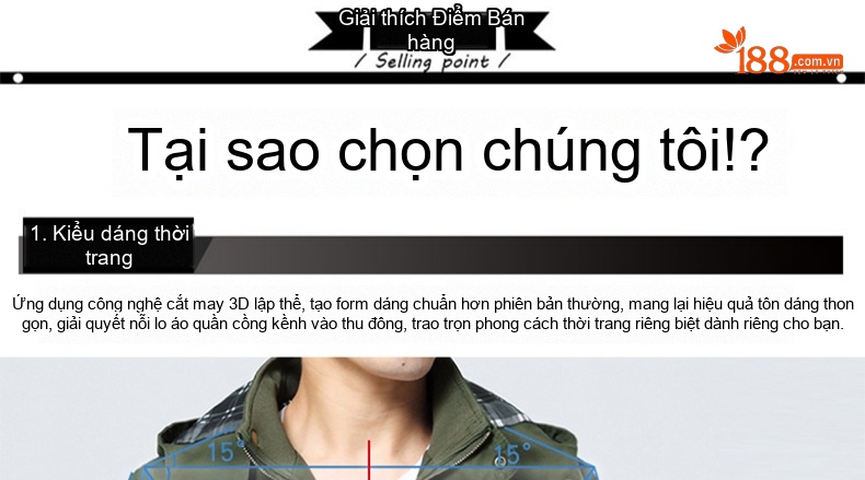 Áo Khoác Nam Cotton Dáng Lửng Có Mũ Trùm Đầu Phong Cách Công Sở Màu Be, Nâu, Xanh, Đen... chi tiết 2