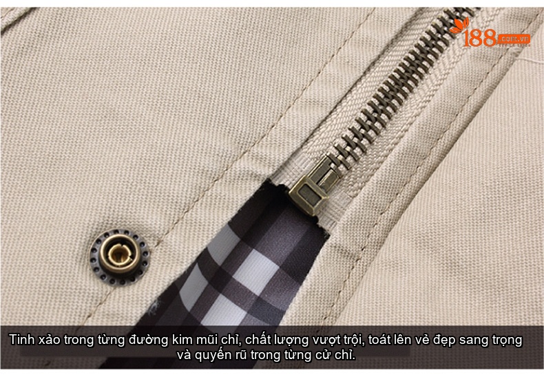 Áo Khoác Nam Cotton Dáng Lửng Có Mũ Trùm Đầu Phong Cách Công Sở Màu Be, Nâu, Xanh, Đen... chi tiết 28