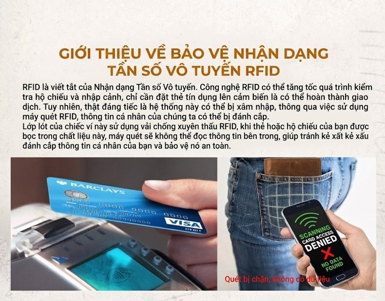 Ví Nam Da Bò Sáp Retro Đựng Thẻ Kéo Rút Chống RFID Màu Nâu chi tiết 1