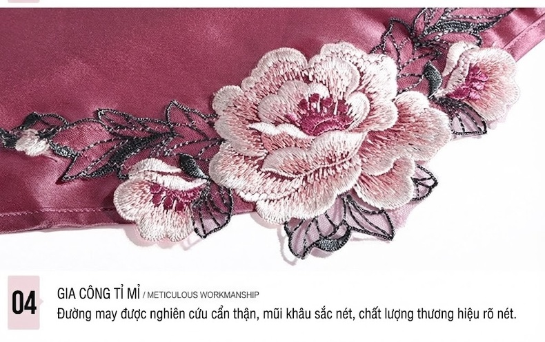 Bộ Đồ Ngủ Hai Dây Lụa Tơ Tằm Xuân Hè, Ren Gợi Cảm Màu Đỏ, Hồng chi tiết 18
