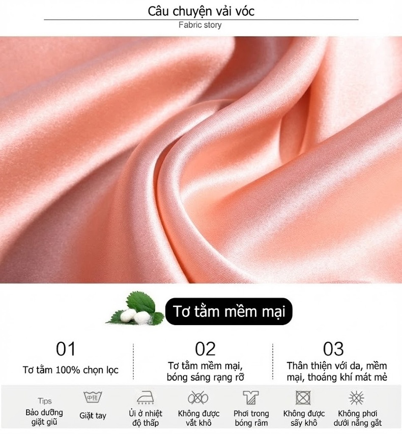 Váy ngủ hai dây nữ lụa tơ tằm mỏng mùa hè dáng ngắn chi tiết 3