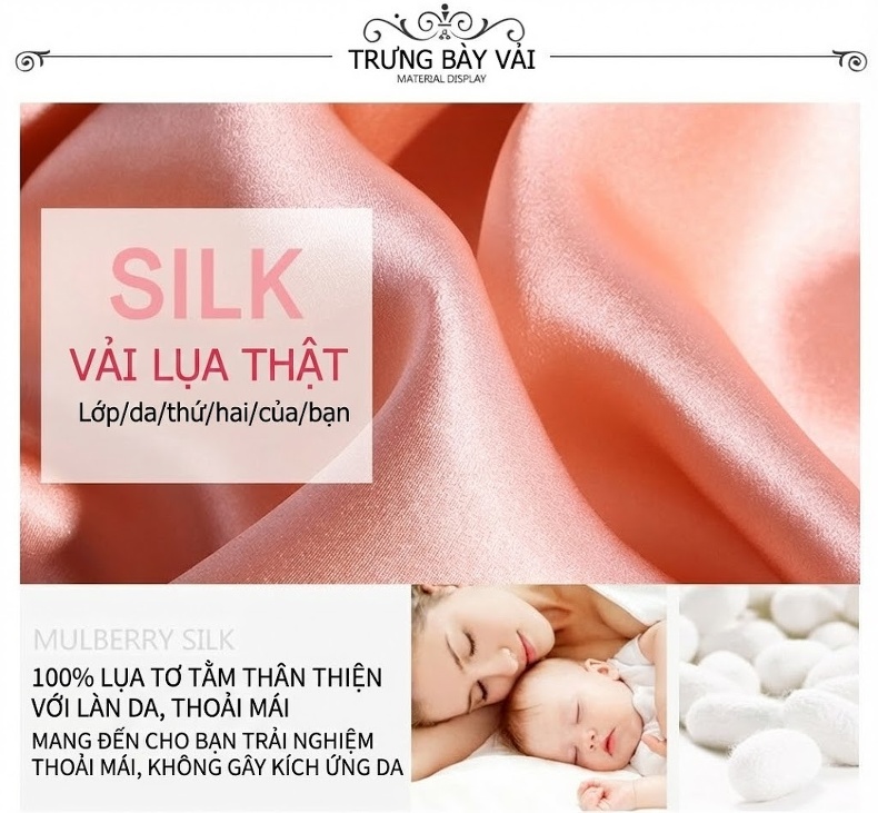 Bộ Đồ Ngủ Lụa Nữ Dài Tay 100% Tơ Tằm Mùa Hè Gợi Cảm chi tiết 2
