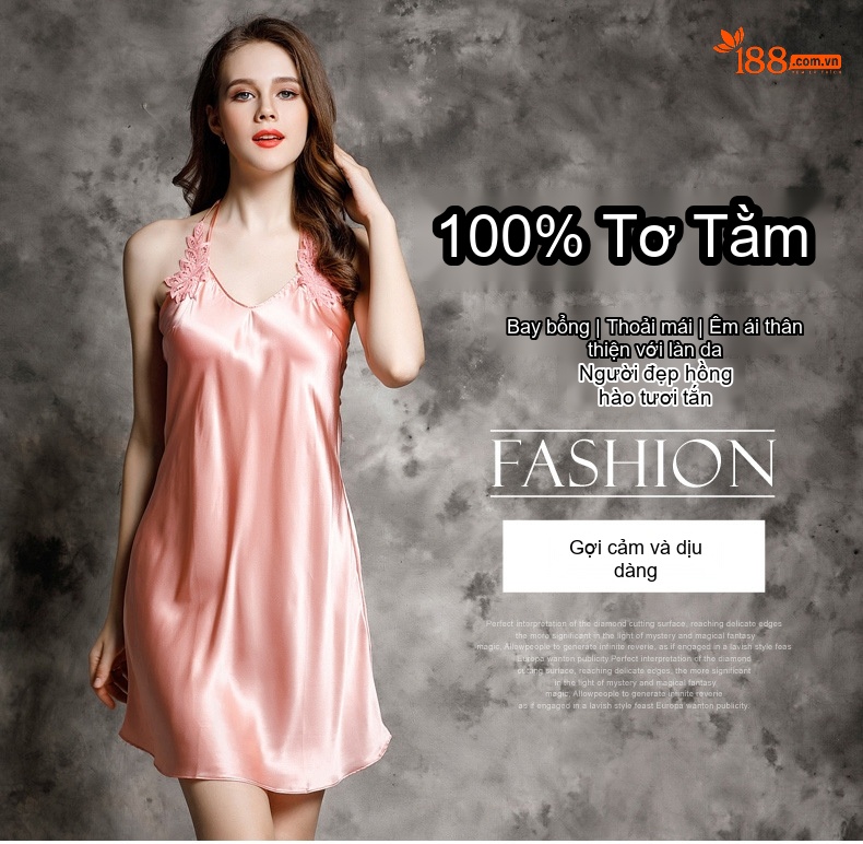 Váy ngủ hai dây nữ lụa tơ tằm mỏng mùa hè dáng ngắn chi tiết 1