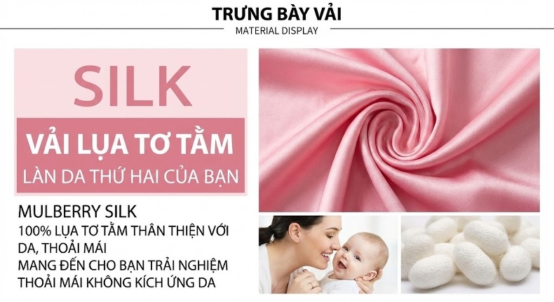 Váy Ngủ Lụa Tằm Tơ 100% Ren Hở Lưng Dáng Suông Mùa Hè Màu Xanh, Hồng, Kem chi tiết 2