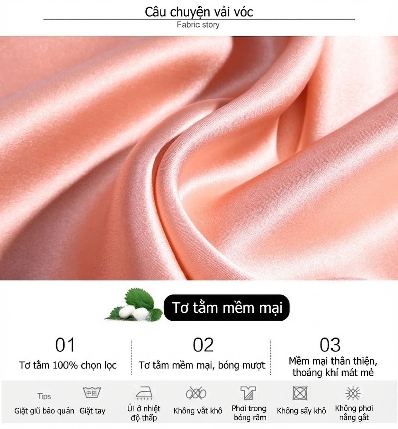 Váy Ngủ Lụa Tơ Tằm Tay Ngắn Viền Bèo Thêu Hoa Gợi Cảm Màu Hồng, Đỏ, Tím chi tiết 4