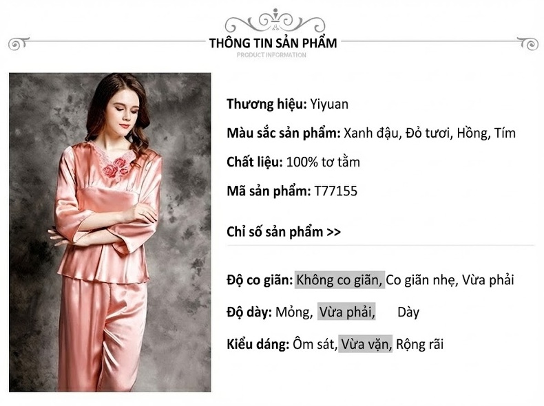 Bộ Đồ Ngủ Dài Tay Nữ 100% Lụa Tơ Tằm Ren Mùa Xuân Hè Màu Be, Đỏ, Tím, Hồng... chi tiết 3