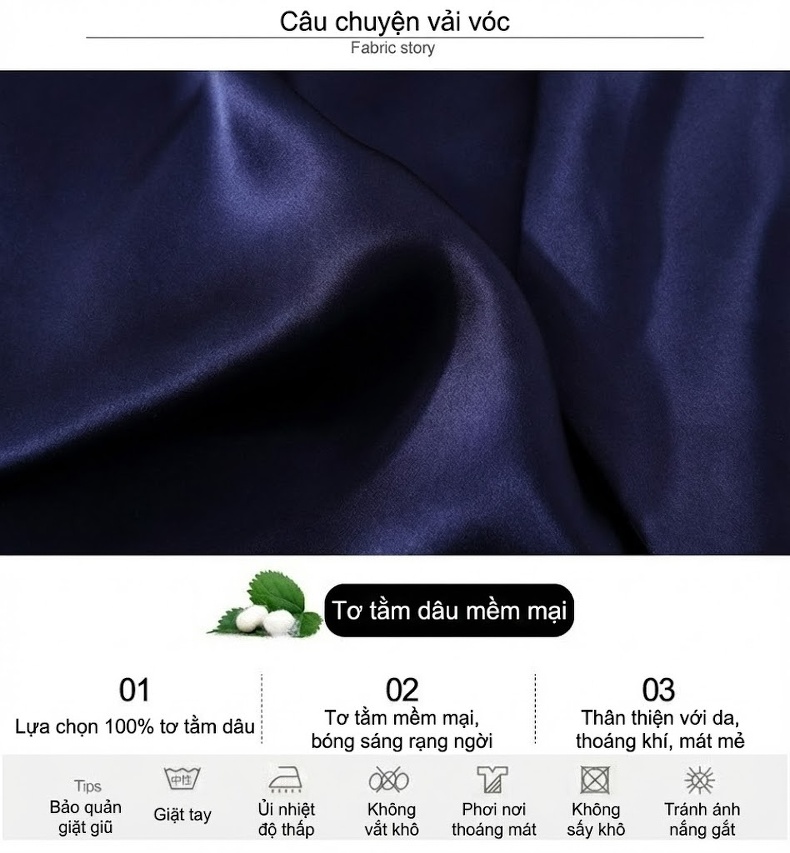 Bộ Pijama Lụa Tơ Tằm 100% Tay Ngắn Nam Màu Xanh Navy, Đỏ, Xám chi tiết 3