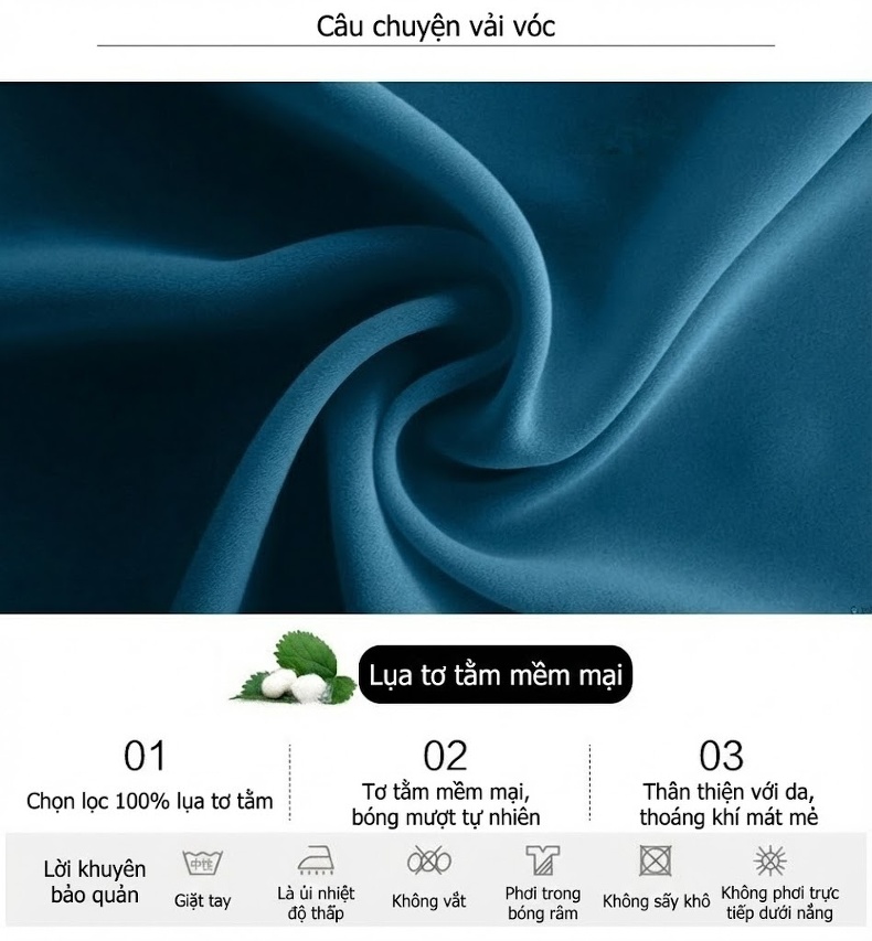 Bộ Đồ Ngủ Nữ Lụa Tơ Tằm 100% Tay Ngắn Quần Lửng Gợi Cảm Màu Đỏ, Xanh chi tiết 3
