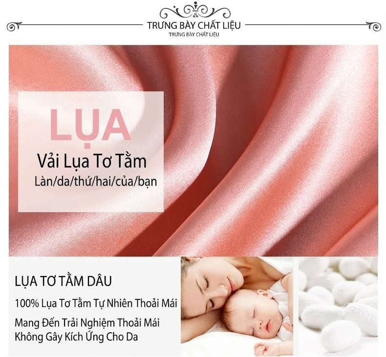 Bộ Đồ Ngủ Lụa Tằm Xuân Thu Tay Dài Nữ, Bộ Đồ Mặc Nhà Lụa Hàng Châu Màu Hồng, Kem, Đỏ, Xám chi tiết 2