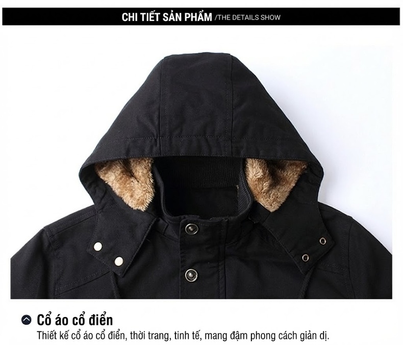 Áo Khoác Dáng Rộng Có Mũ Trùm Đầu Phong Cách Âu Mỹ Màu Đen, Nâu, Xanh, Be chi tiết 20