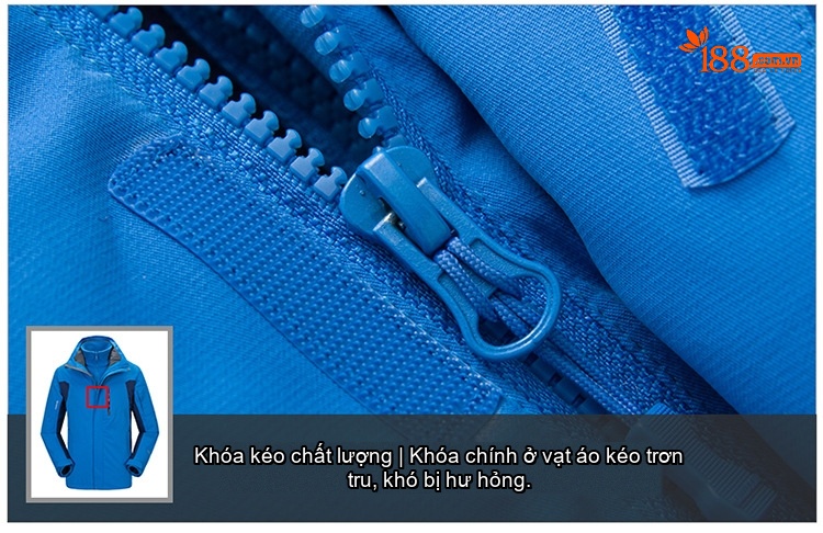 Áo Khoác Gió 3in1 Nam Nữ 2 Lớp Lót Lông Cừu Non Đi Phượt Leo Núi Màu Xanh Dương, Xám, Đỏ, Hồng... chi tiết 32