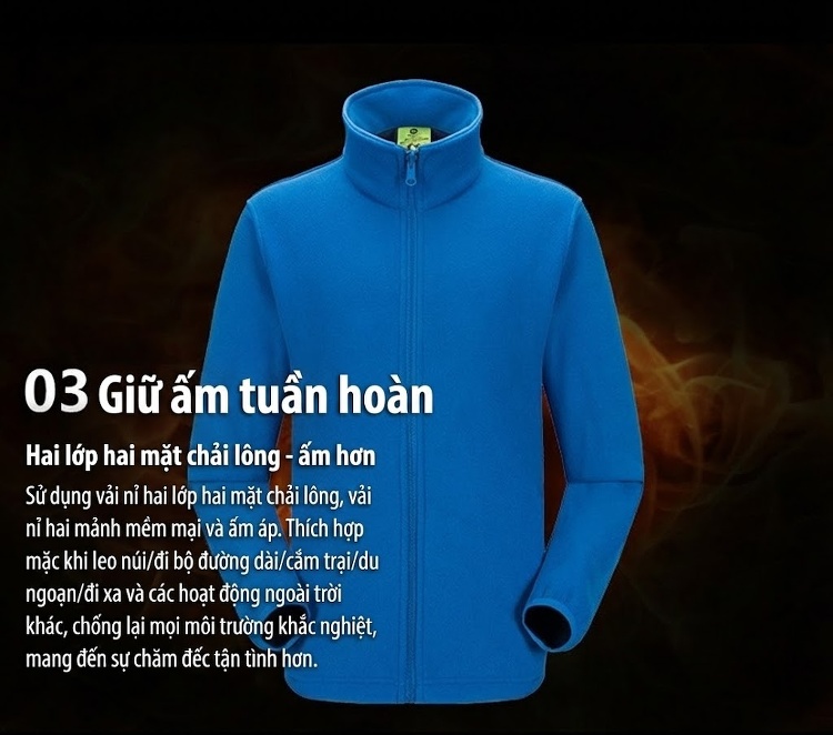 Áo Khoác Gió 3in1 Nam Nữ 2 Lớp Lót Lông Cừu Non Đi Phượt Leo Núi Màu Xanh Dương, Xám, Đỏ, Hồng... chi tiết 7