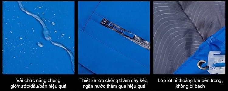 Áo Khoác Gió 3in1 Nam Nữ 2 Lớp Lót Lông Cừu Non Đi Phượt Leo Núi Màu Xanh Dương, Xám, Đỏ, Hồng... chi tiết 5
