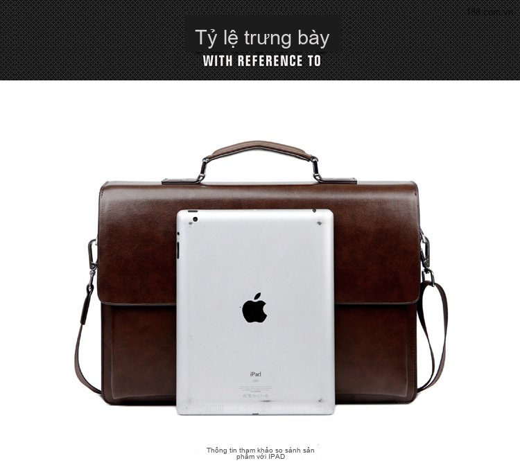 Cặp Công Sở Nam Da Bóng Khóa Số Chống Trộm Đựng Laptop, Túi Xách Tay, Túi Đeo Chéo Màu Đen, Nâu chi tiết 11