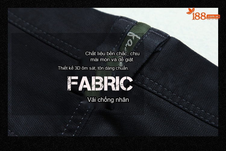 Quần Dài Nam Cotton Dáng Suông Ống Đứng Lưng Cao Màu Đen, Xanh Rêu chi tiết 5