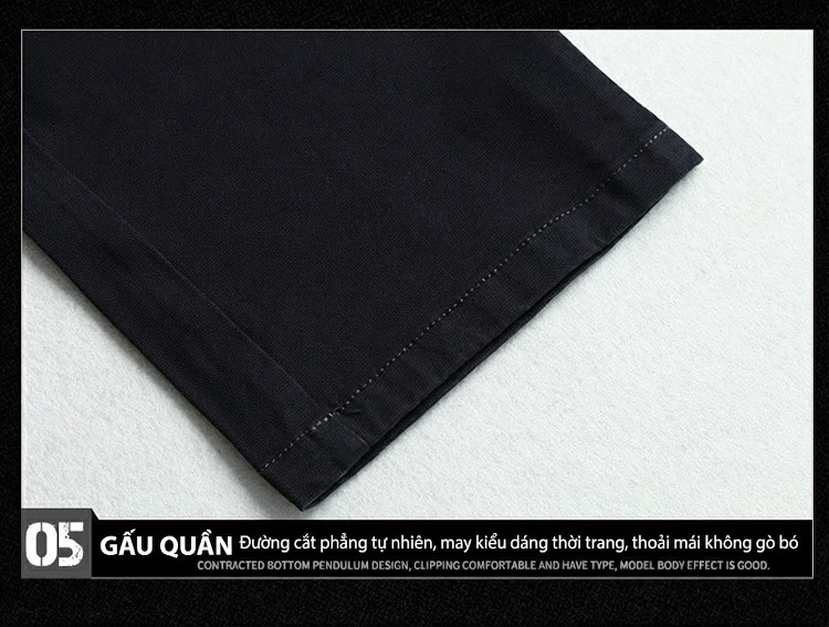 Quần Dài Nam Cotton Dáng Suông Ống Đứng Lưng Cao Màu Đen, Xanh Rêu chi tiết 20