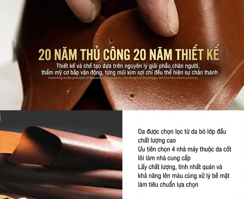 Giày Tây Buộc Dây Nam Da Thật Chiều Cao Đế Khoảng 3cm Màu Đen, Nâu, Vàng, Đỏ chi tiết 34