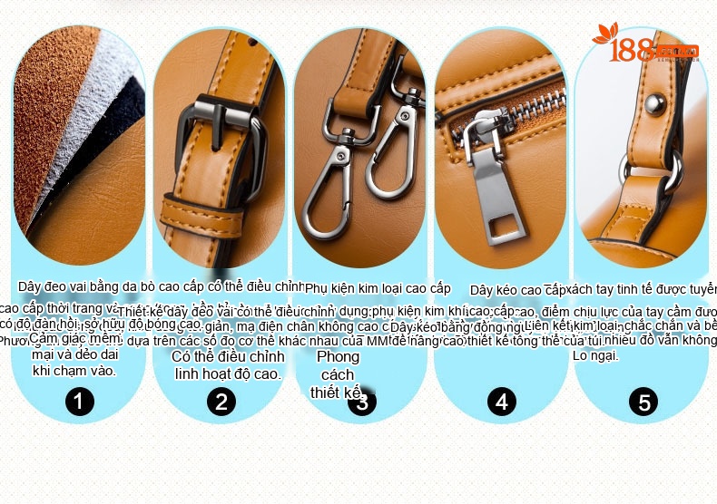Túi Xách Nữ Kelly Da Thật May Chỉ Thủ Công Thanh Lịch Màu Đỏ, Đen, Nâu chi tiết 15