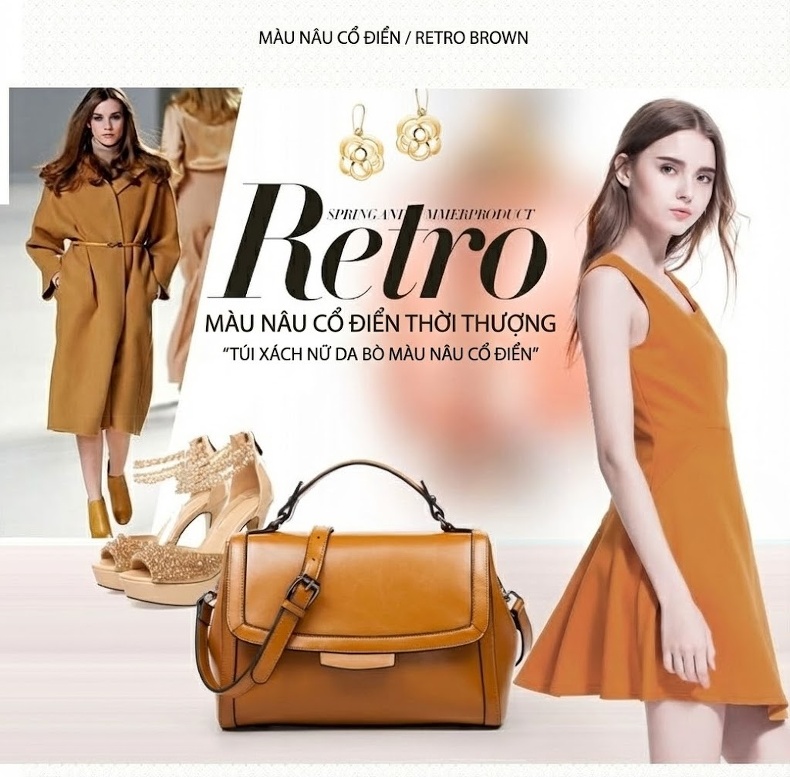 Túi Xách Nữ Kelly Da Thật May Chỉ Thủ Công Thanh Lịch Màu Đỏ, Đen, Nâu chi tiết 9